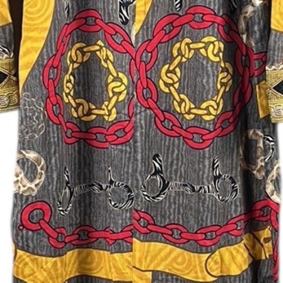 Vintage Handmade Colorful Geometric Kaftan Size L - Picture 6 of 8